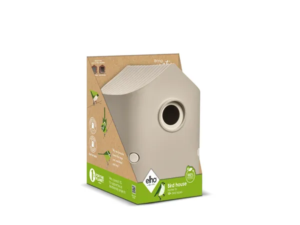 Elho Vogelhaus Cosy 18 cm, Beige-Weiß