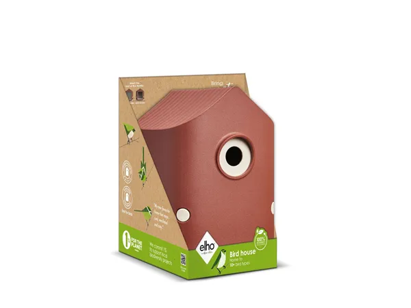 Elho Vogelhaus Cosy 18 cm, Rot-Weiß