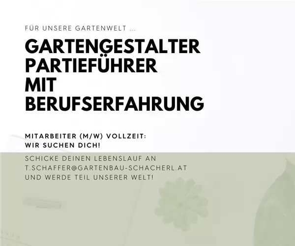 Gartengestalter / Partieführer Gartengestalter / Partieführer